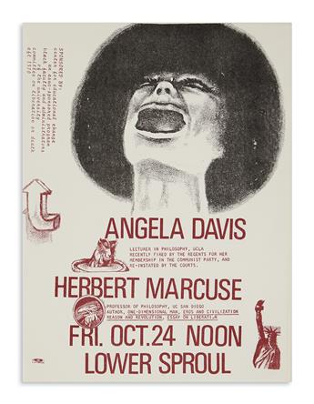 (BLACK PANTHERS.) Pair of Angela Davis handbills for speaking appearances after her academic reinstatement.